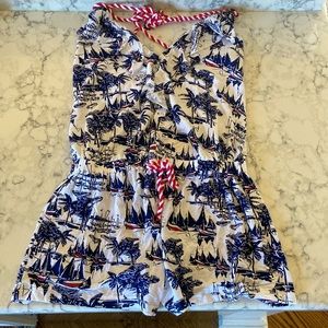 Sperry Blue and White Nautical Print Swimsuit